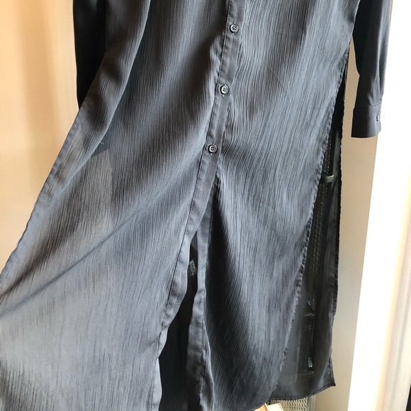 Longline Sheer Black Tunic/Shirtdress - Picture 6 of 6